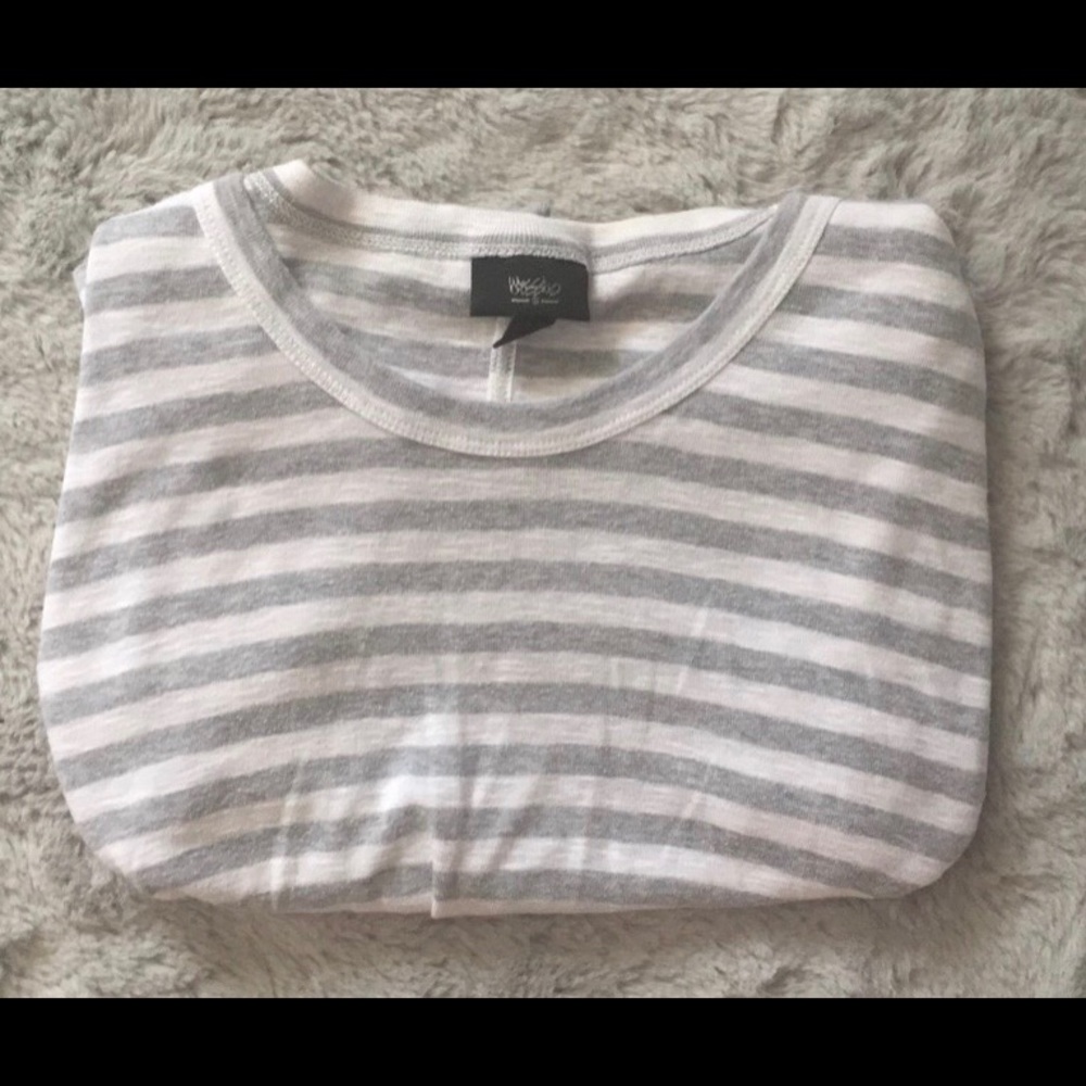 Wassauo Striped Baggy too | Greyscale